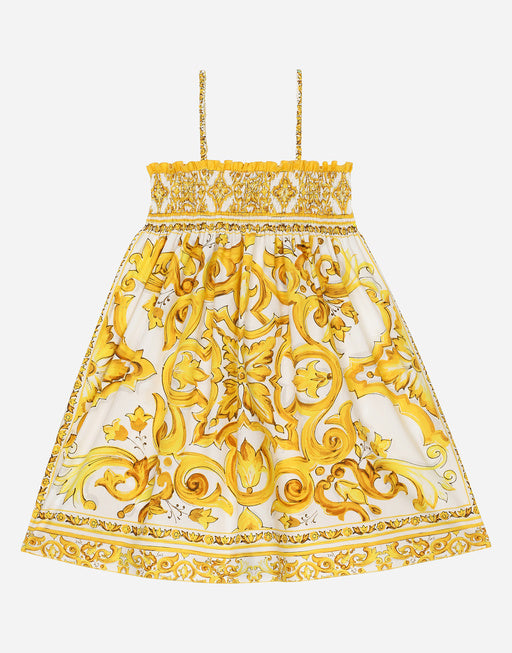 POPLIN SUNDRESS WITH MAJOLICA PRINT