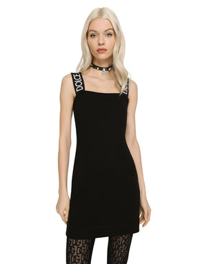 SHORT FULL MILANO DRESS WITH BRANDED STRAPS