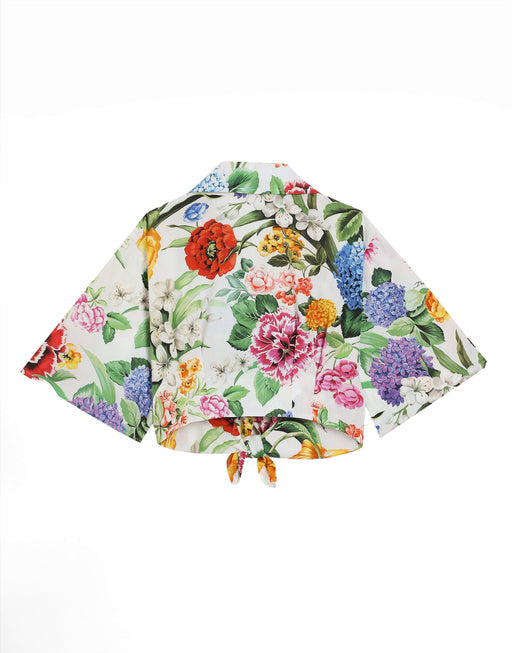 FLORAL-PRINT POPLIN SHIRT