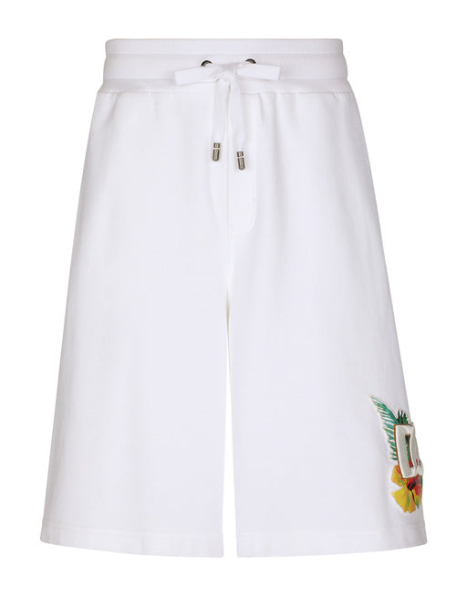 JERSEY JOGGING SHORTS WITH HAWAIIAN DG EMBROIDERY