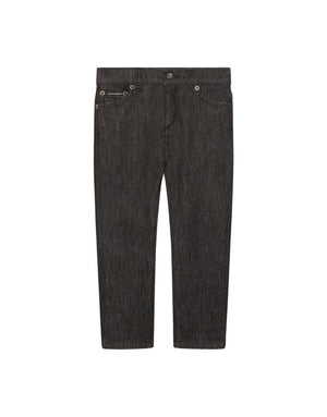 BLACK STRETCH JEANS WITH DG BASKET PATCH