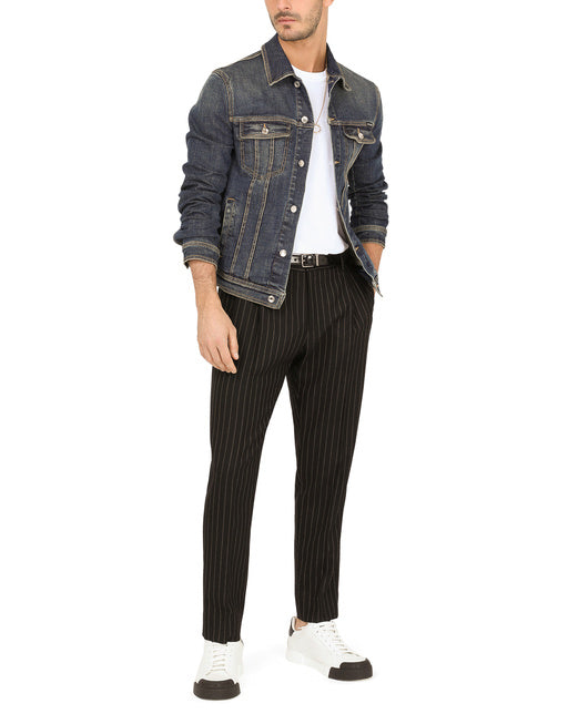 PINSTRIPE WOOL PANTS