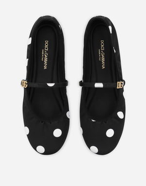 PRINTED SATIN BALLET FLATS