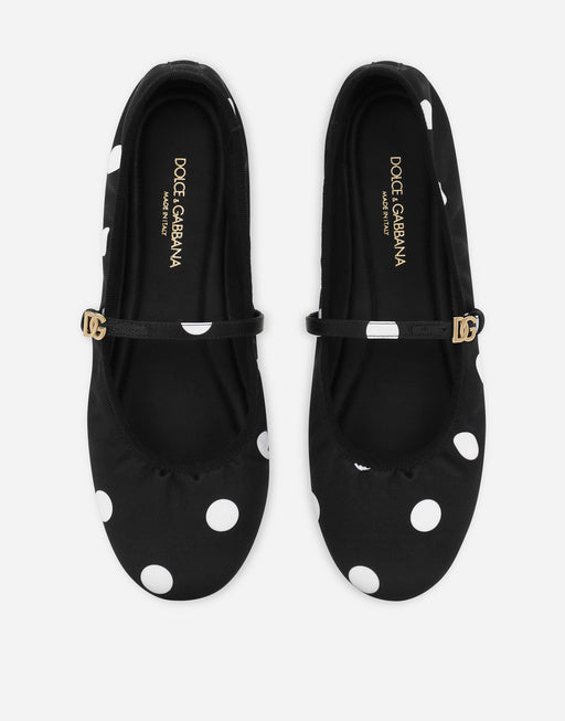 PRINTED SATIN BALLET FLATS