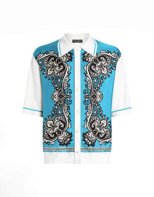 SILK AND COTTON SHIRT WITH BANDANNA PRINT