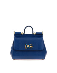 MEDIUM IGUANA PRINT CALFSKIN SICILY BAG WITH CRYSTAL DG LOGO PATCH