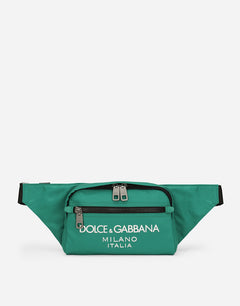 SMALL NYLON BELT BAG WITH RUBBERIZED LOGO