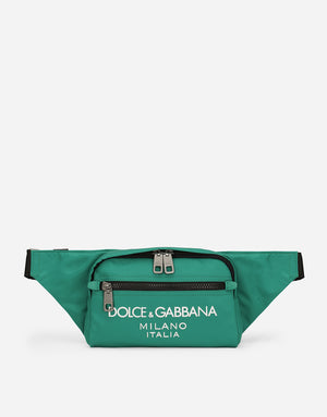 SMALL NYLON BELT BAG WITH RUBBERIZED LOGO