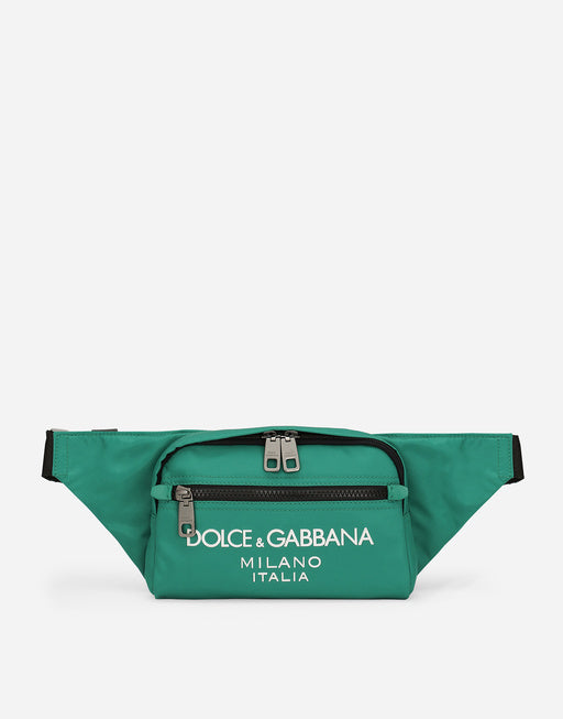 SMALL NYLON BELT BAG WITH RUBBERIZED LOGO