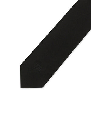 6-CM SILK BLADE TIE WITH DG LOGO EMBROIDERY