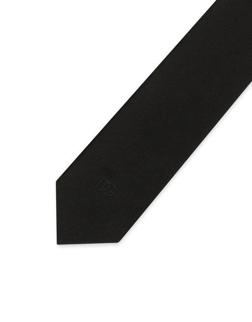 6-CM SILK BLADE TIE WITH DG LOGO EMBROIDERY