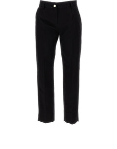 LOW-RISE COTTON FABRIC PANTS
