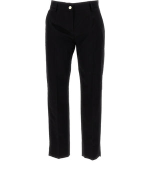 LOW-RISE COTTON FABRIC PANTS