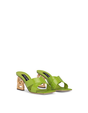 POLISHED CALFSKIN MULES WITH 3.5 HEEL