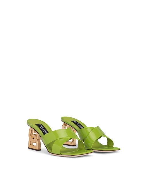 POLISHED CALFSKIN MULES WITH 3.5 HEEL