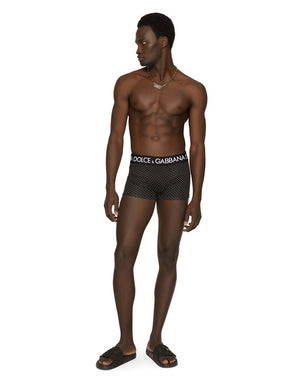 TWO-WAY STRETCH JERSEY BOXERS WITH POLKA-DOT PRINT
