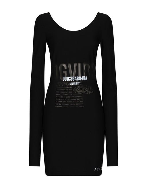 LONG-SLEEVED SPANDEX JERSEY MIDI DRESS DGVIB3
