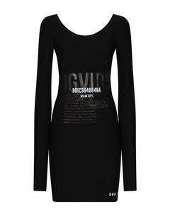LONG-SLEEVED SPANDEX JERSEY MIDI DRESS DGVIB3