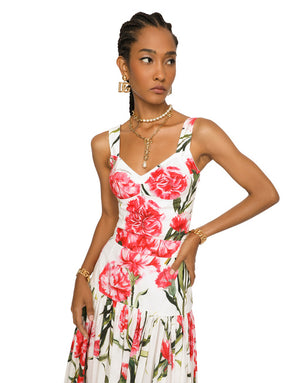 CARNATION-PRINT POPLIN CORSET
