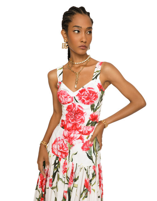 CARNATION-PRINT POPLIN CORSET