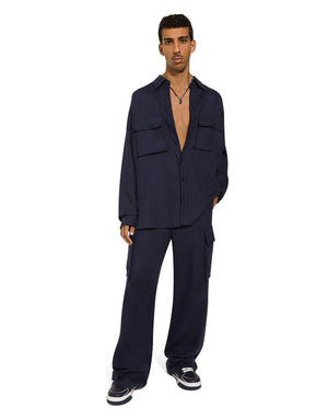 OVERSIZE LINEN SHIRT WITH POCKETS