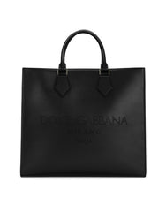 LARGE CALFSKIN SHOPPER WITH LOGO
