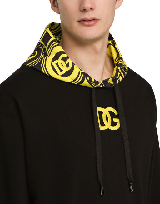 JERSEY HOODIE WITH DG PRINT AND EMBROIDERY