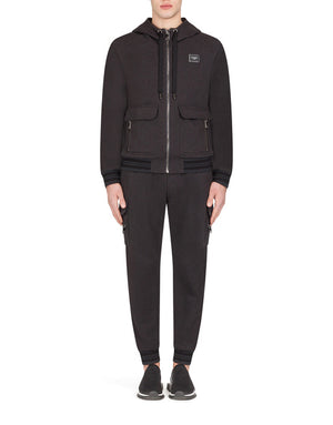 JERSEY JOGGING PANTS WITH BRANDED PLATE