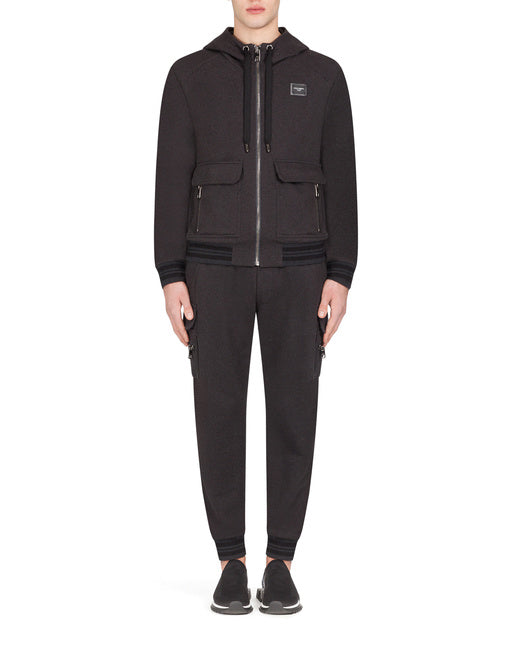 JERSEY JOGGING PANTS WITH BRANDED PLATE