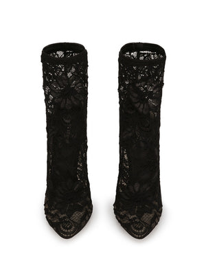 STRETCH LACE AND GROS GRAIN BOOTIES