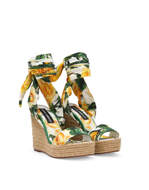PRINTED CHARMEUSE WEDGE