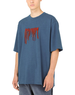 COTTON T-SHIRT WITH FRAYED DG EMBROIDERY