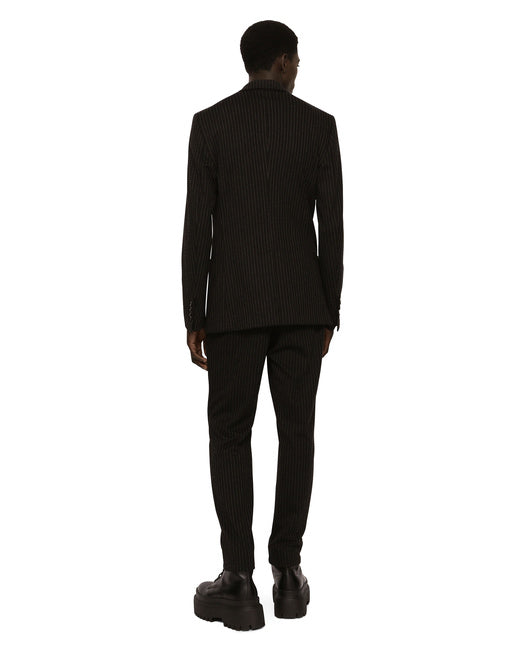 PINSTRIPE JERSEY JOGGING PANTS WITH DG PATCH