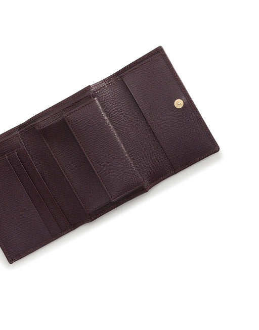 SMALL CONTINENTAL WALLET WITH DG RHINESTONES IN DAUPHINE CALFSKIN