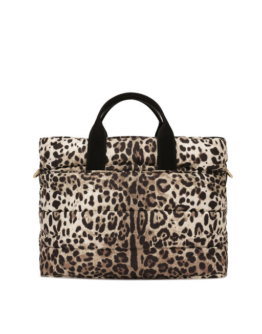 NYLON MAMMA BAG WITH LEOPARD PRINT