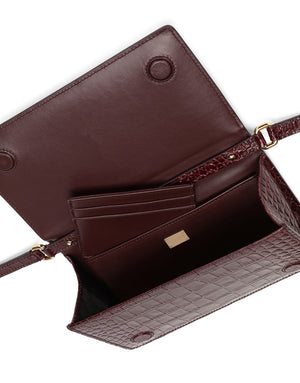CROCODILE-PRINT CALFSKIN CELL PHONE BAG