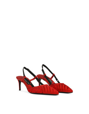 CORSET-STYLE SATIN SLINGBACKS