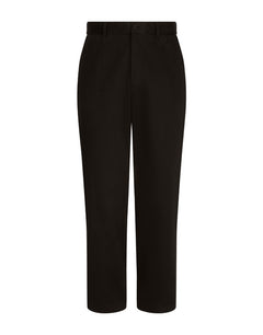 STRETCH DRILL PANTS WITH LOGO LABEL