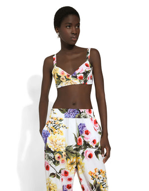 COTTON BRALETTE WITH GARDEN PRINT