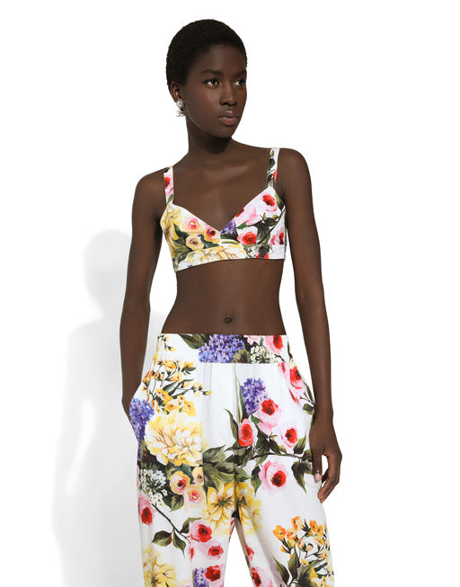 COTTON BRALETTE WITH GARDEN PRINT