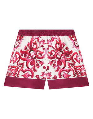 TWILL SHORTS WITH YELLOW MAJOLICA PRINT