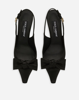 SATIN SLINGBACKS WITH BOW DETAIL