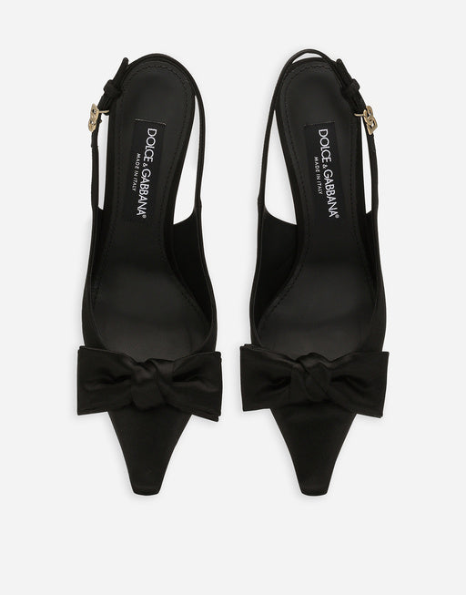 SATIN SLINGBACKS WITH BOW DETAIL