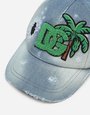 DENIM HAT WITH PEAK AND DG LOGO