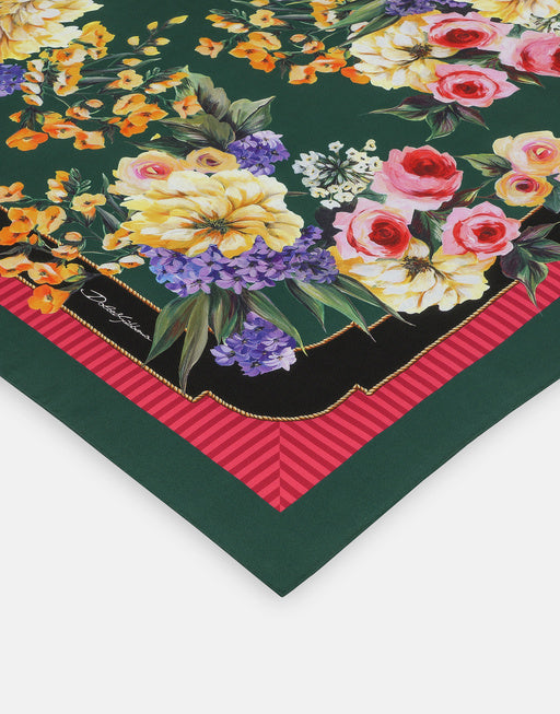GARDEN-PRINT TWILL SCARF (90 X 90)