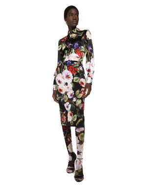 SATIN SHIRT WITH ROSE GARDEN PRINT