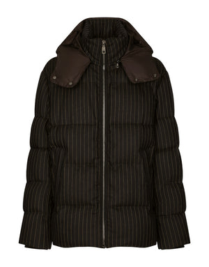 QUILTED PINSTRIPE WOOL JACKET
