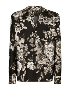 SILK TWILL SHIRT WITH FLORAL PRINT