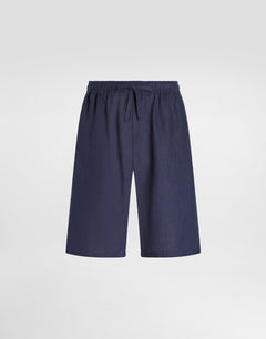LINEN SHORTS WITH DG LOGO EMBROIDERY