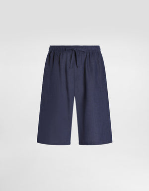 LINEN SHORTS WITH DG LOGO EMBROIDERY